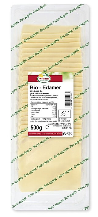 Bio Edamer-​Scheib.​40% 500g 25x20gr 